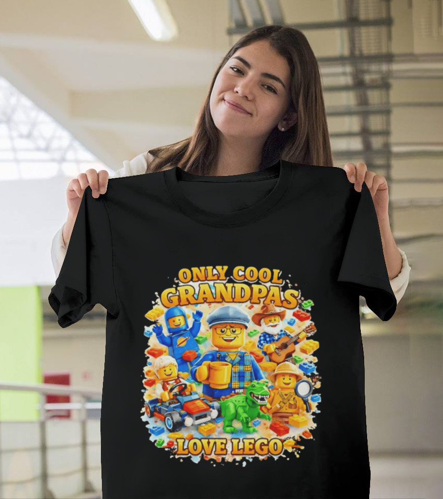 Only Cool Grandpas Love Lego With Fun Characters And Playful Themes T-Shirt