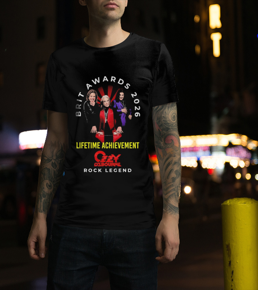 Brit Awards 2026 Lifetime Achievement Ozzy Osbourne Rock Legend T-Shirt