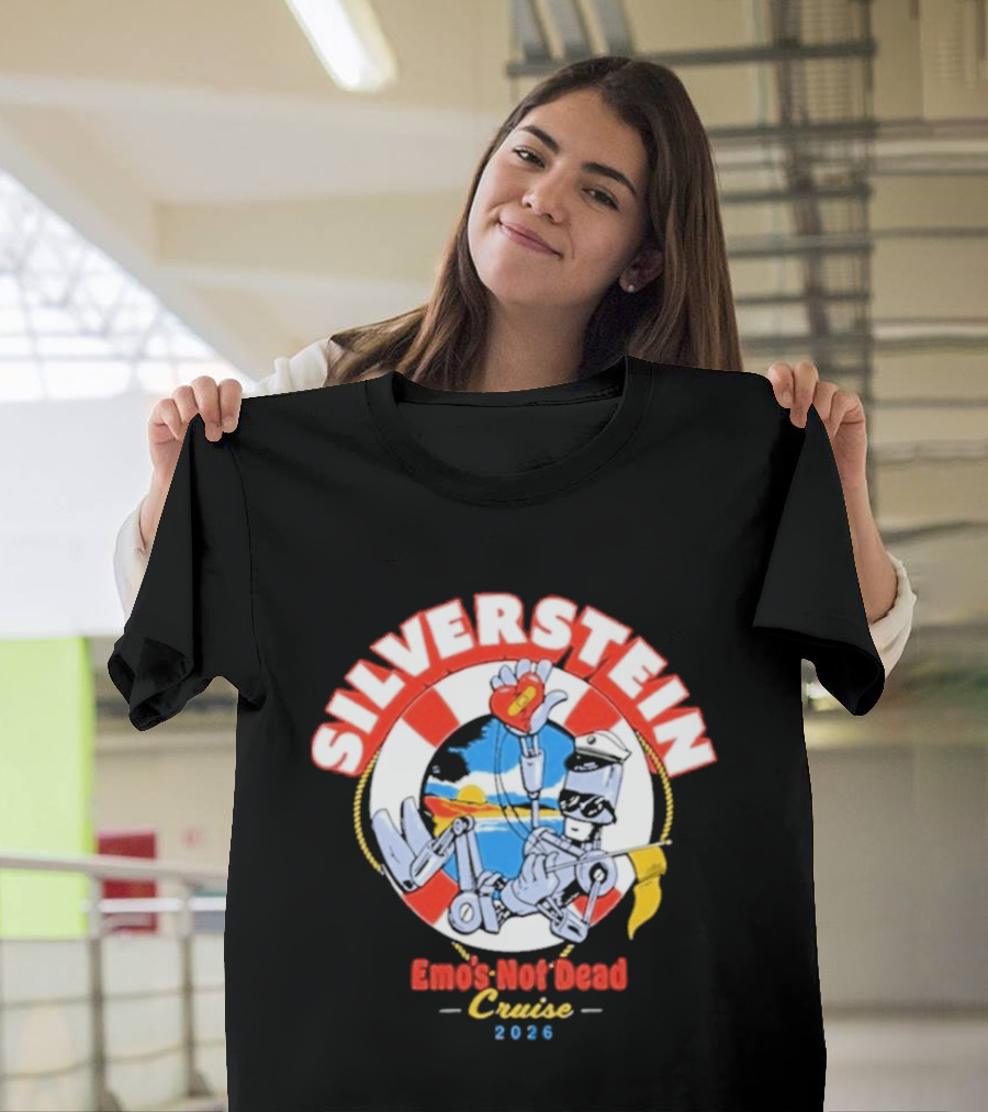 Silverstein Emo's Not Dead Cruise 2026 Lifebuoy And Ocean Waves T-Shirt