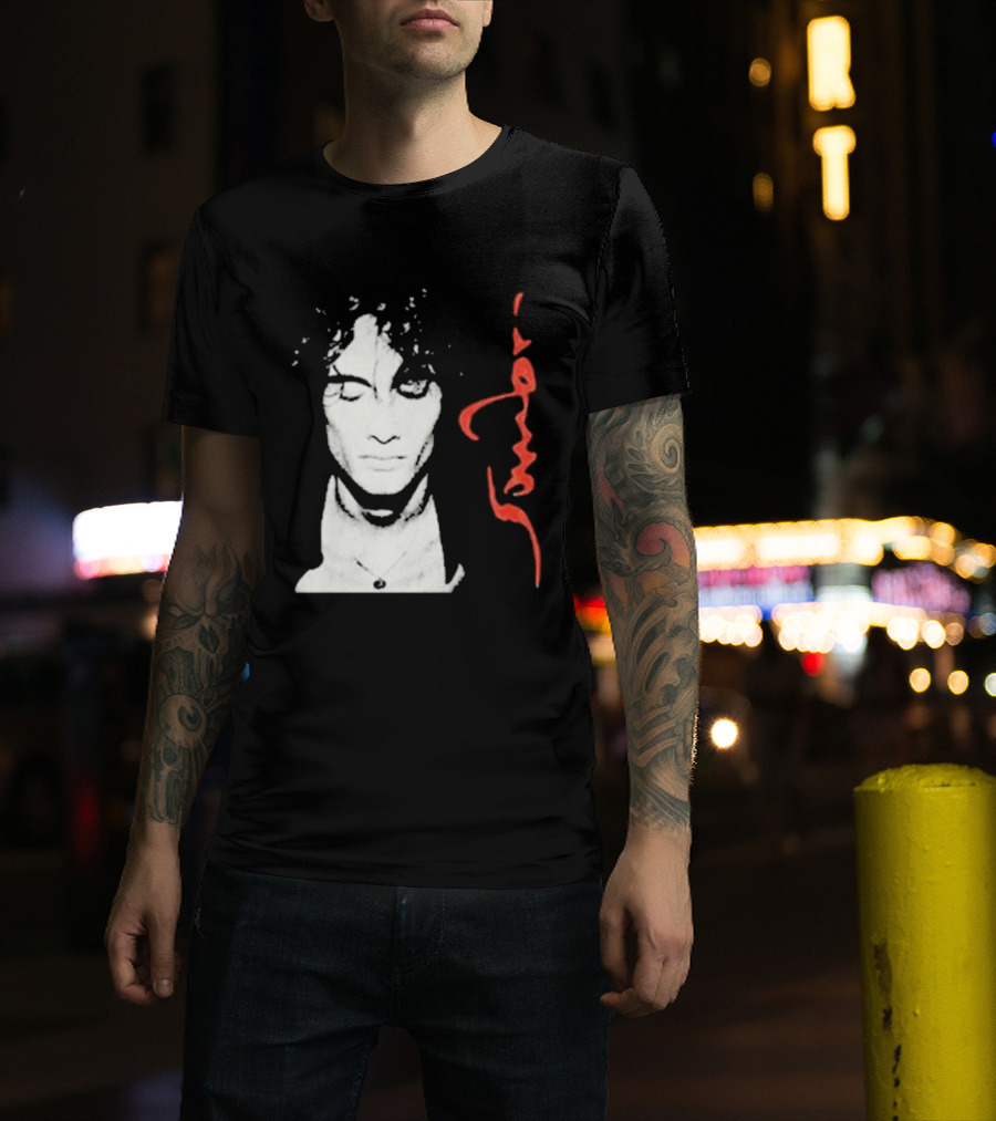 Sombr Facecard Tea Abstract Monochrome Red Accents T-Shirt