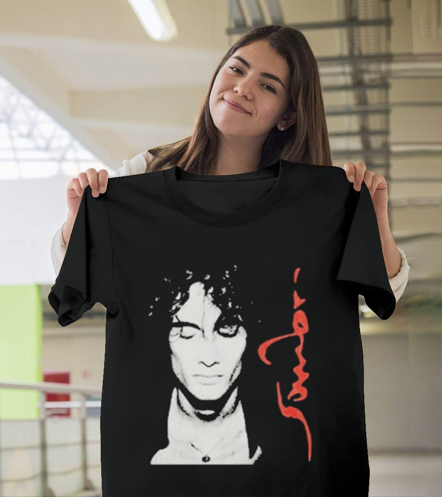 Sombr Facecard Tea Abstract Monochrome Red Accents T-Shirt