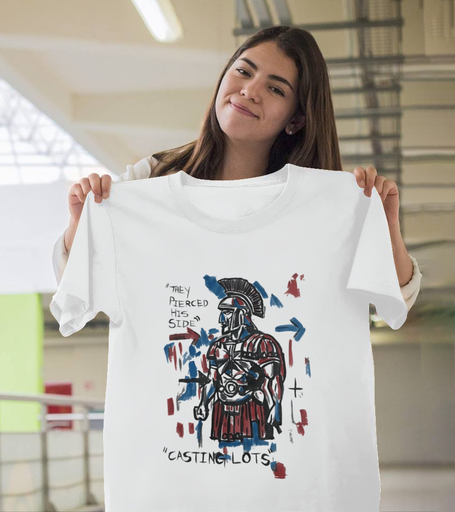 They Pierced His Side Casting Lots Roman Soldier T-Shirt
