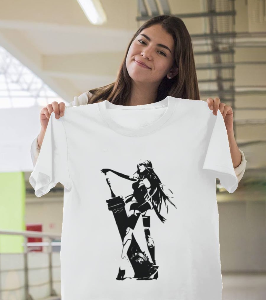 Weathered Nier Automata A2 Silhouette Black T-Shirt