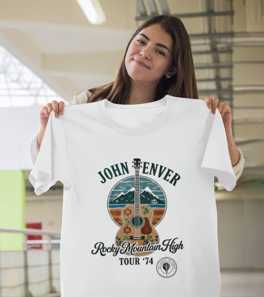 John Denver Rocky Mountain High Tour '74 Vintage Guitar T-Shirt