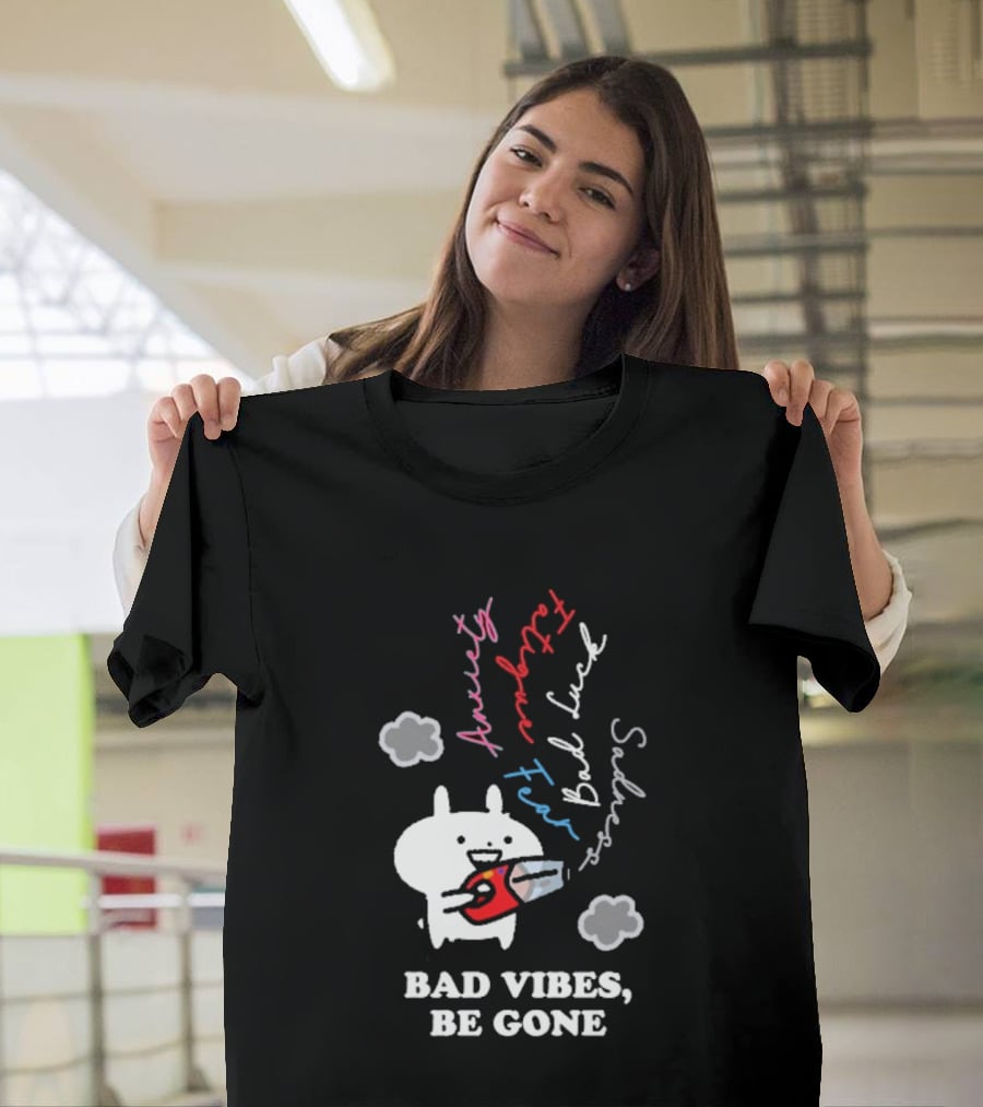 Usagyuuun Bad Vibes Be Gone Lucky Fast Silver Happiness T-Shirt