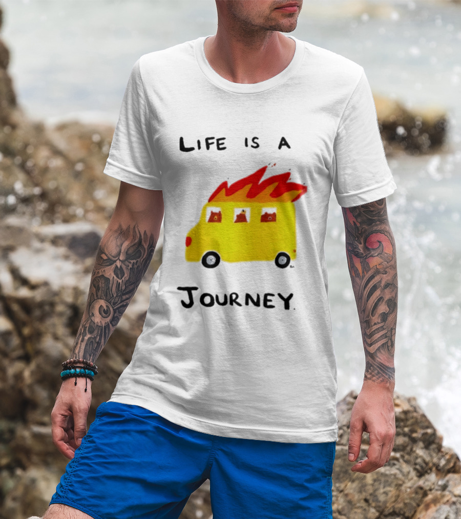 Billy Murphy Life Is A Journey Flaming Bus Adventure T-Shirt