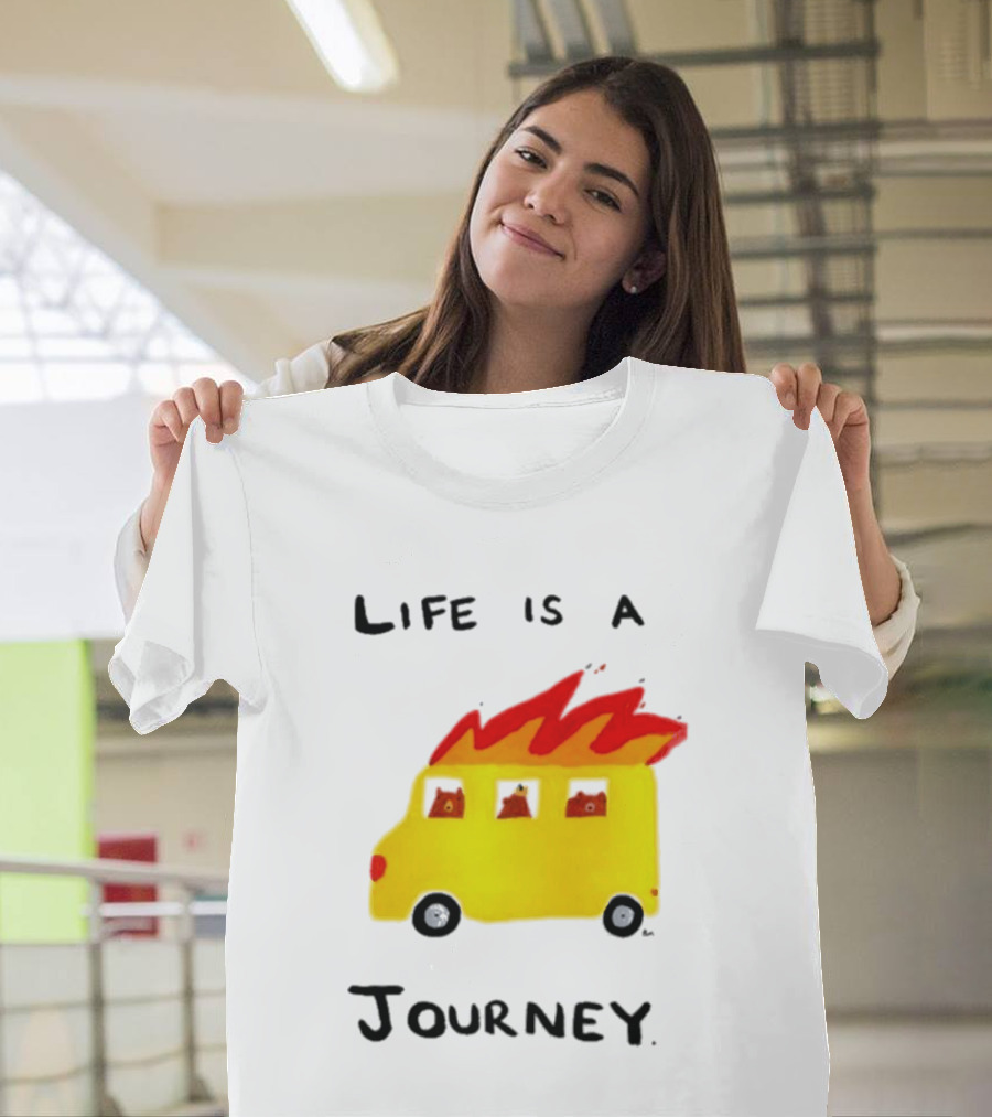Billy Murphy Life Is A Journey Flaming Bus Adventure T-Shirt