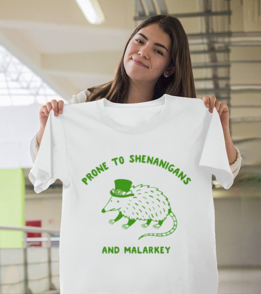 Prone To Shenanigans And Malarkey Opossum With Top Hat T-Shirt