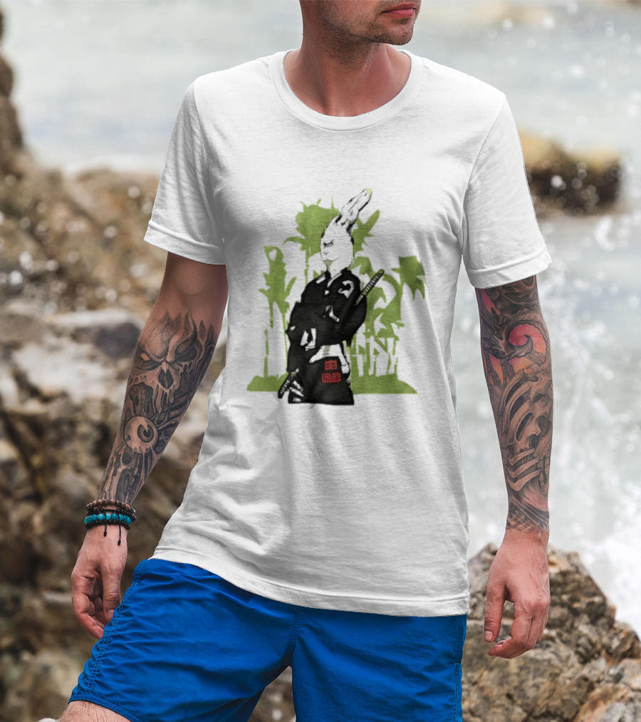 Samurai Rabbit Jeremy Peep Show Bamboo Warrior T-Shirt