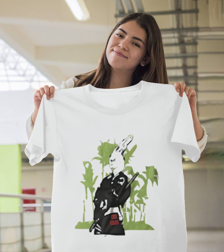 Samurai Rabbit Jeremy Peep Show Bamboo Warrior T-Shirt