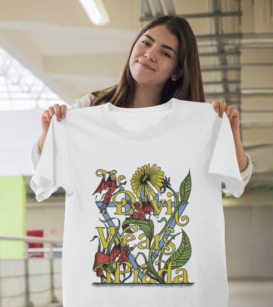 The Devil Wears Prada Flower Satan With Devils And Foliage T-Shirt