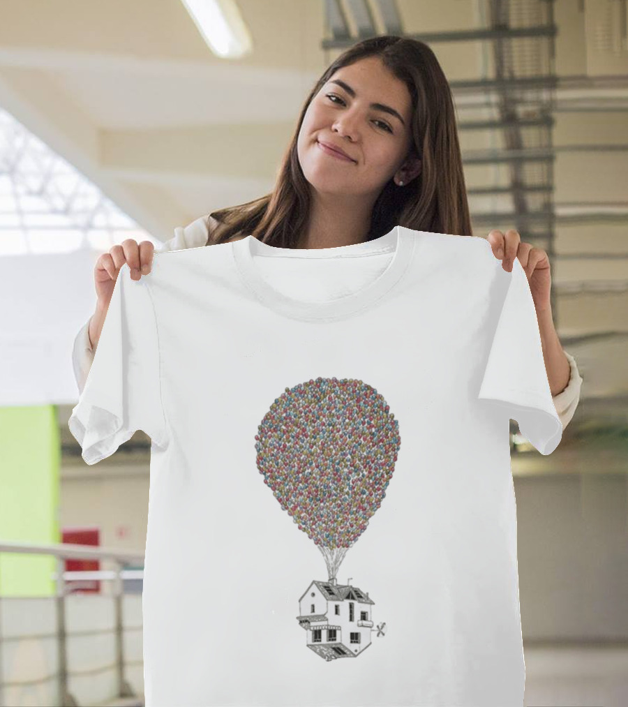 Wituka Houside Down Balloons House Uplift T-Shirt