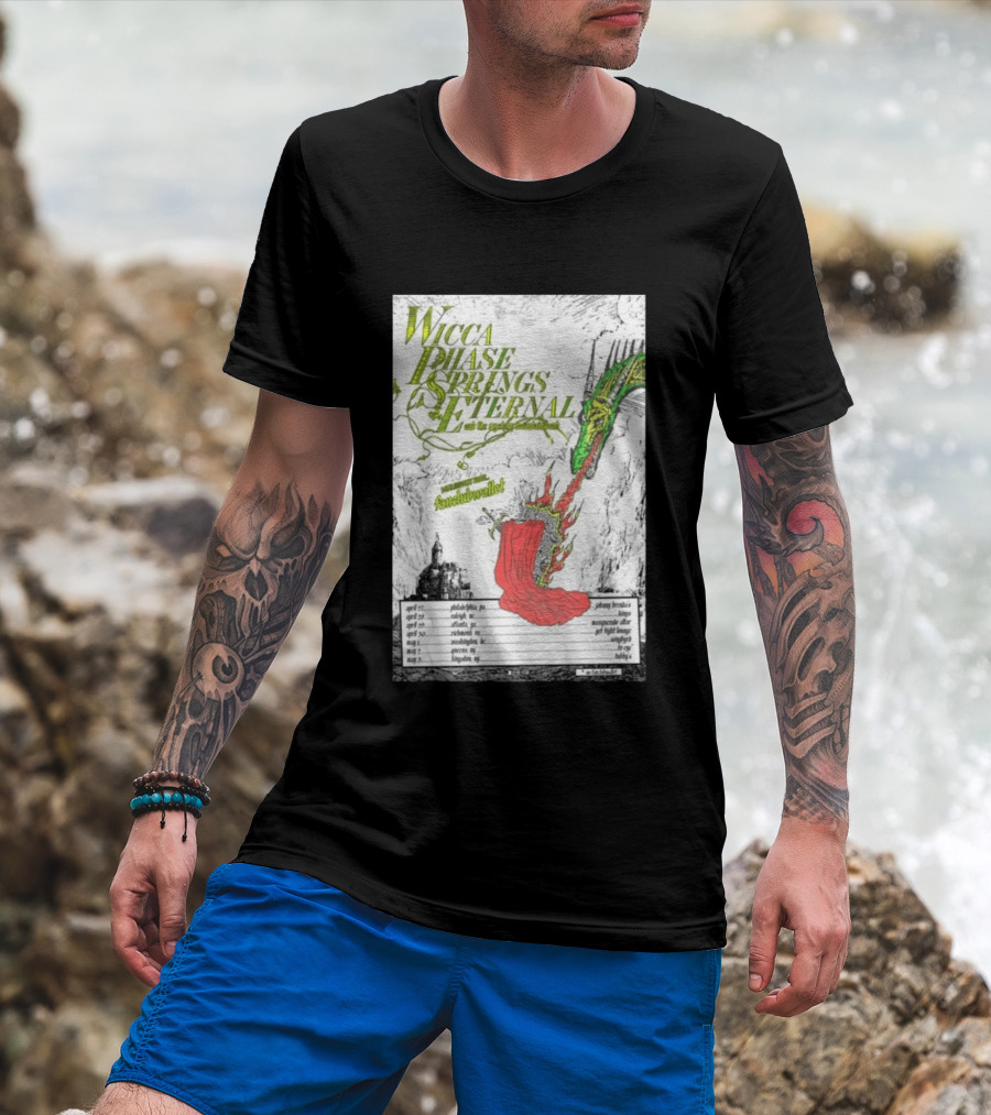 Wicca Phase Springs Eternal Tour 2026 With Fantasy Dragon Illustration And Tour Dates T-Shirt