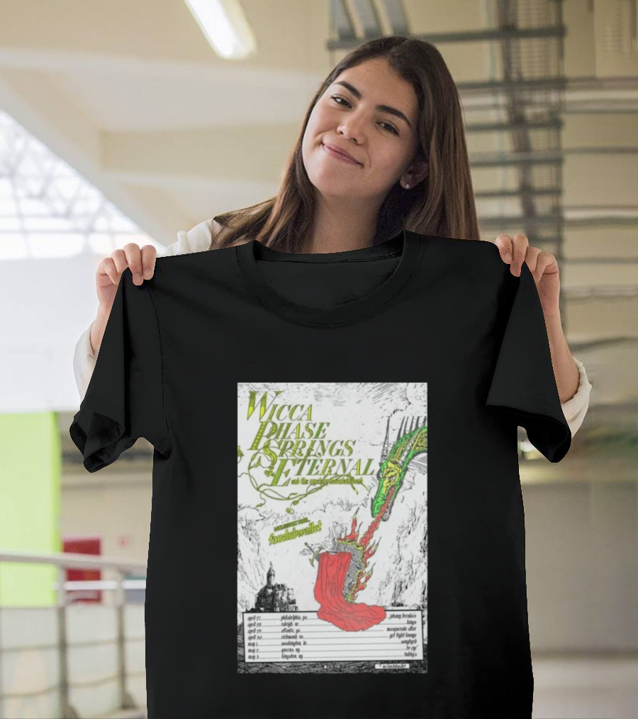 Wicca Phase Springs Eternal Tour 2026 With Fantasy Dragon Illustration And Tour Dates T-Shirt