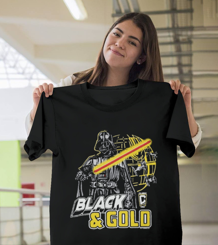 Columbus Crew Star Wars Darth Vader Black Gold T-Shirt