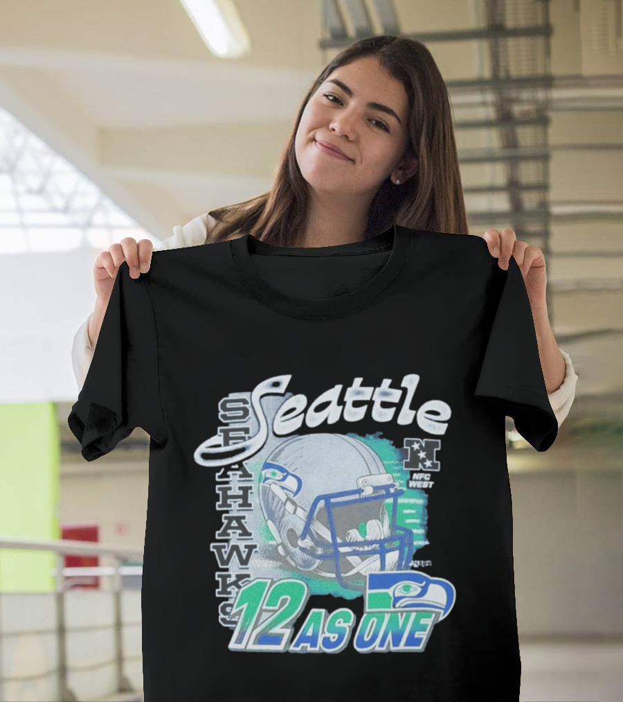 Seattle Seahawks Helmet 12 As One NFC West T-Shirt