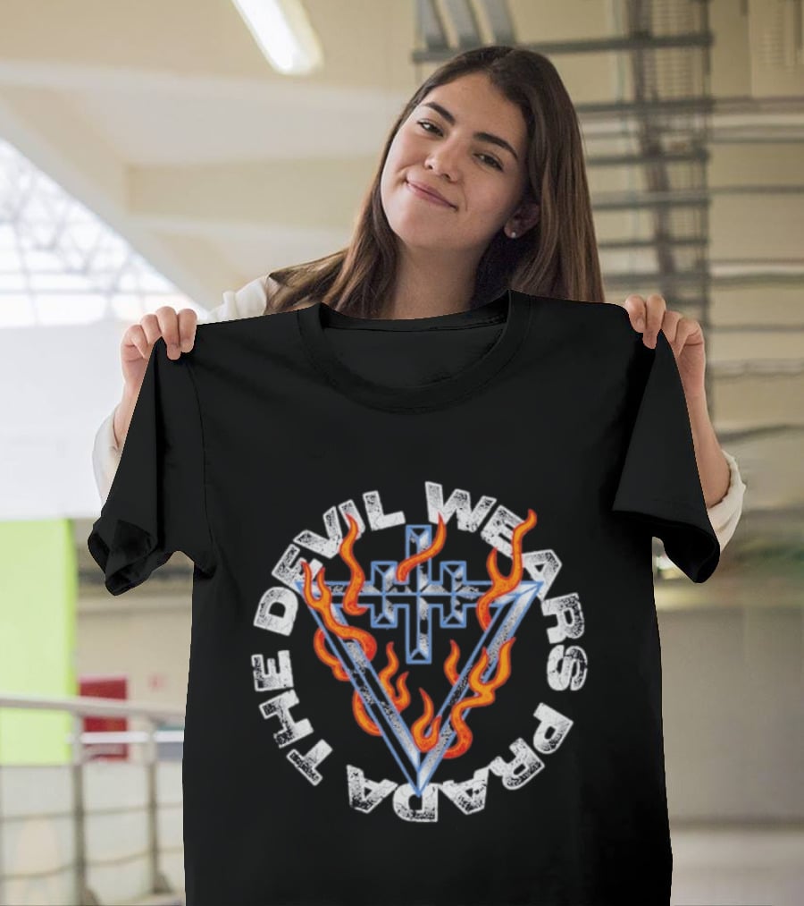 The Devil Wears Prada Flame Cross And V Fiery T-Shirt