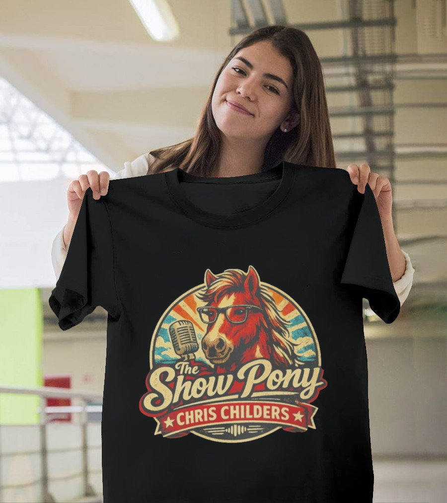 The Show Pony Chris Childers Retro Cartoon Microphone T-Shirt