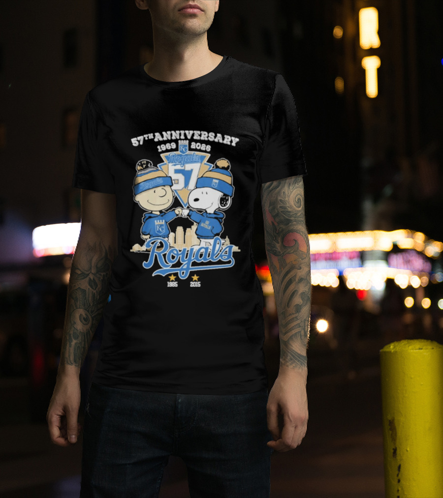 57th Anniversary 1969 2026 Peanuts Fistbump Kansas City Royals Royals T-Shirt