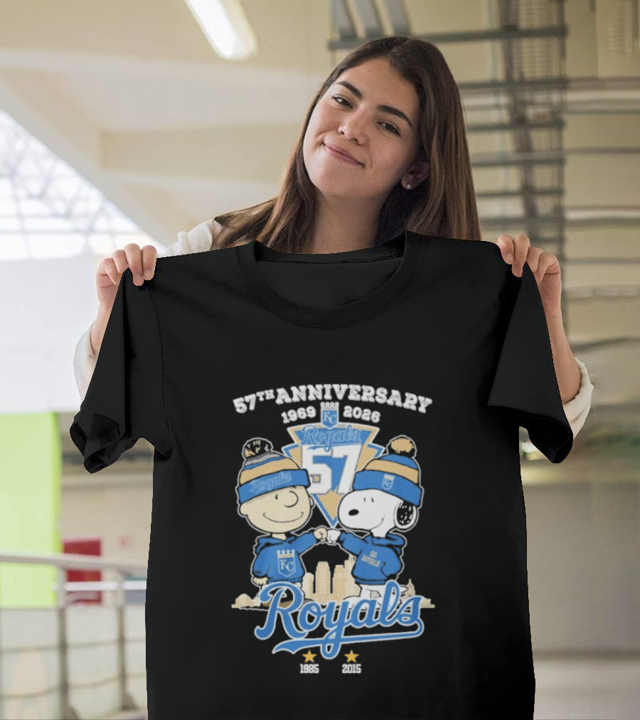 57th Anniversary 1969 2026 Peanuts Fistbump Kansas City Royals Royals T-Shirt