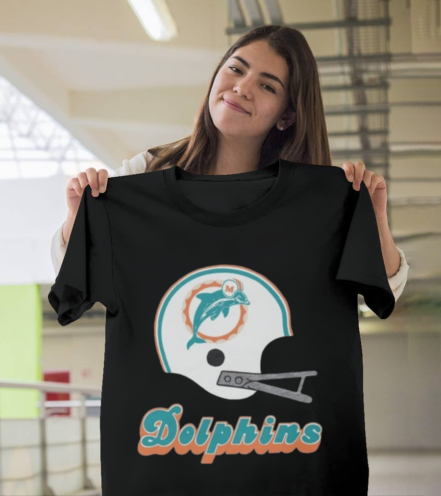 Miami Dolphins Vintage Helmet Dolphins T-Shirt