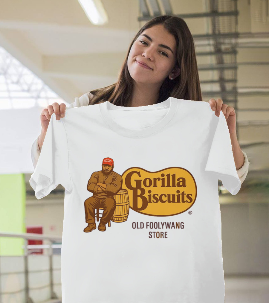 Cracker Barrel Gorilla Biscuits Old Foolywang Store Rustic Man And Barrel T-Shirt