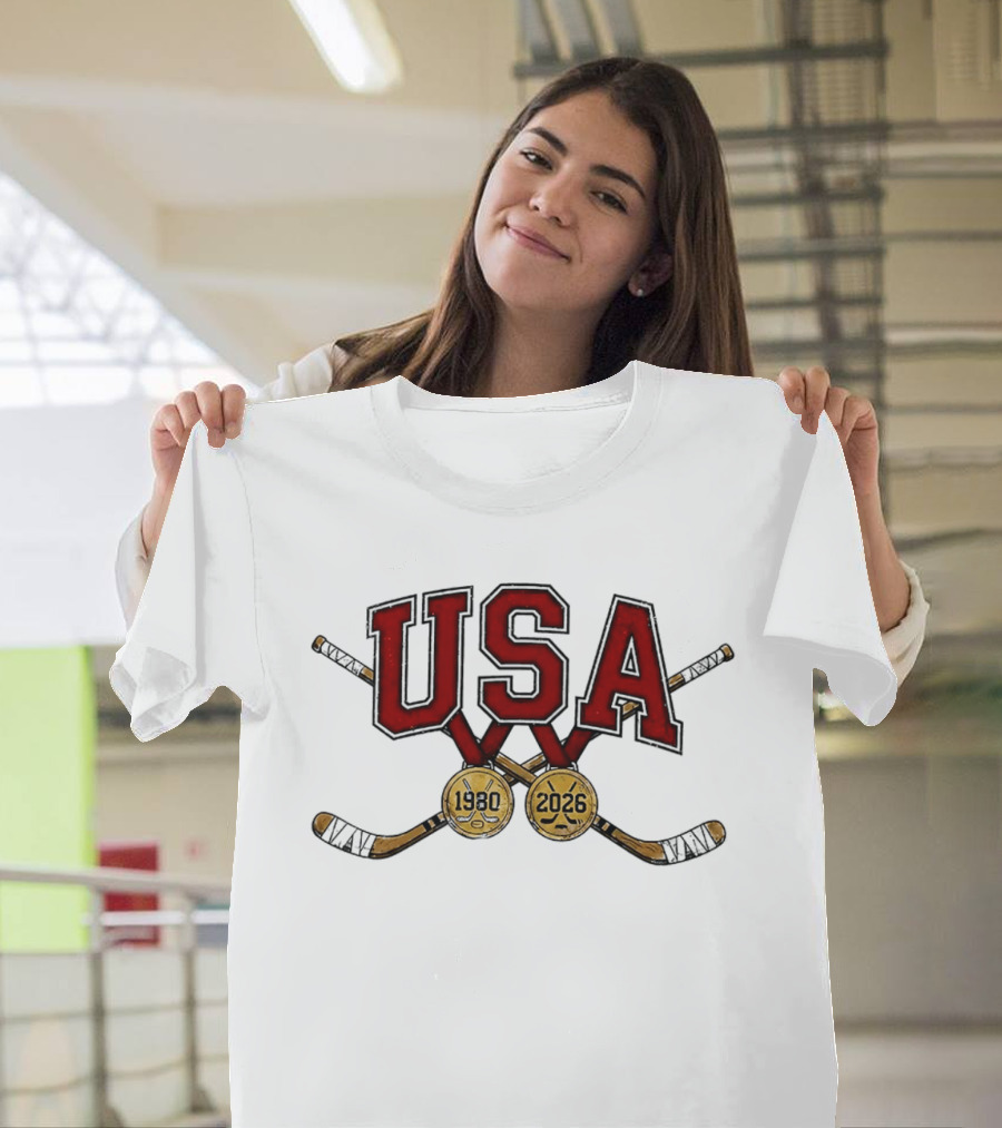USA Hockey Iconic Gold Medal 1980 2026 Celebration T-Shirt
