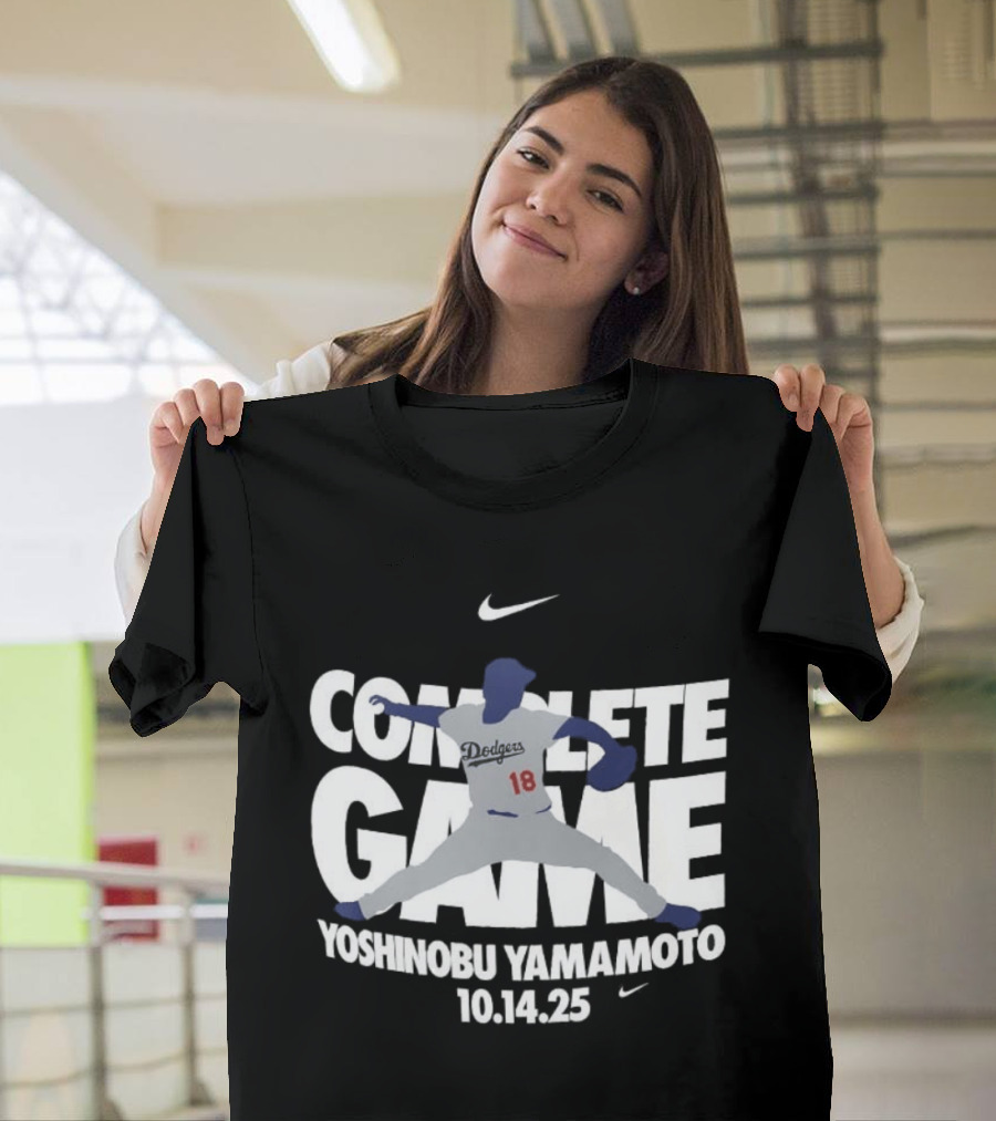 Yoshinobu Yamamoto Complete Game 10.14.25 Nike MLB Dodgers T-Shirt