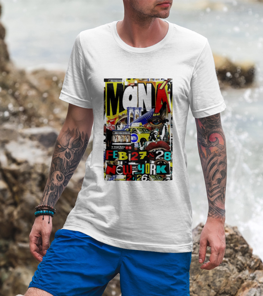 Maná New York City Concert February 27 28 2026 14th Street Station Statue Of Liberty MTA Taxi Brooklyn Bridge T-Shirt
