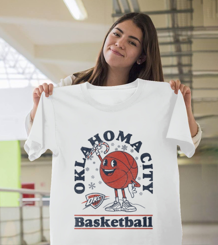Oklahoma City Basketball Cartoon OKC Winter T-Shirt