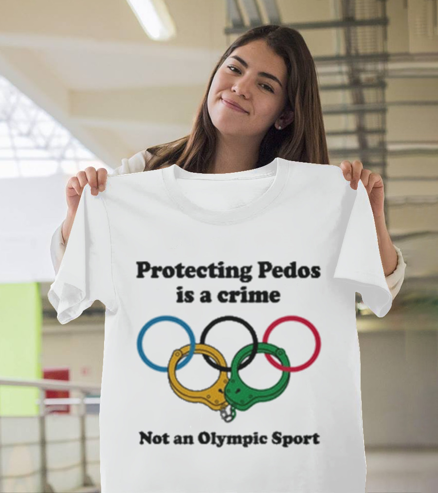 Protecting Pedos Is A Crime Not An Olympic Sport Handcuffs Rings T-Shirt