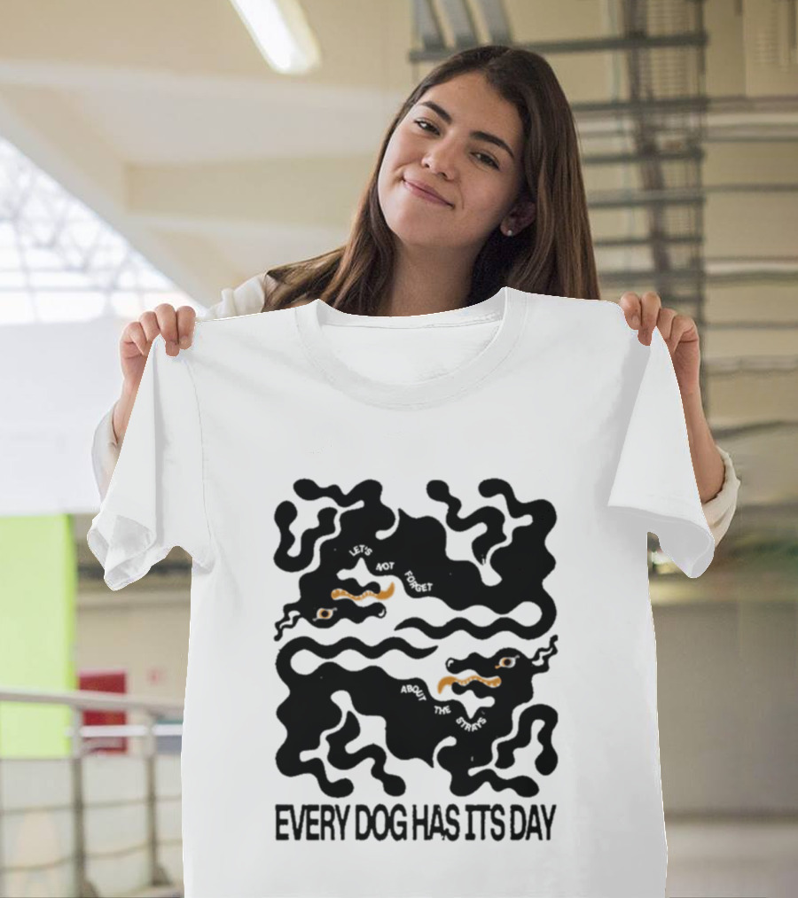 KBAR X UN IK Every Dog Has Its Day Black Abstract Dog T-Shirt