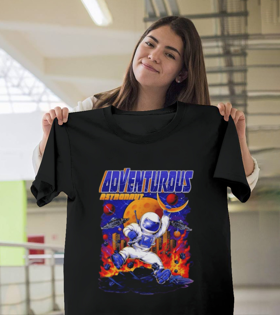 Adventurous Astronaut Moon Adventure Galaxy Exploration Space Suit T-Shirt