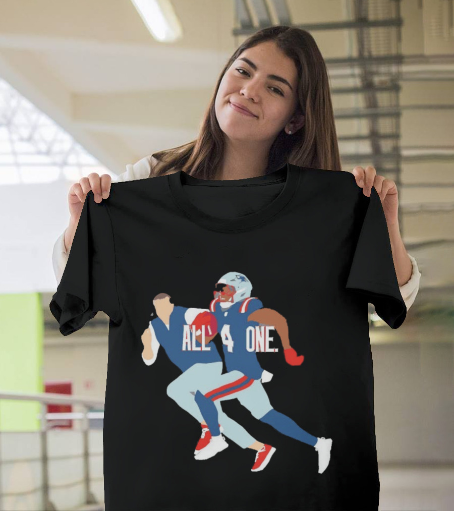 All 4 One New England Patriots Mike Vrabel Antonio Gibson Football T-Shirt