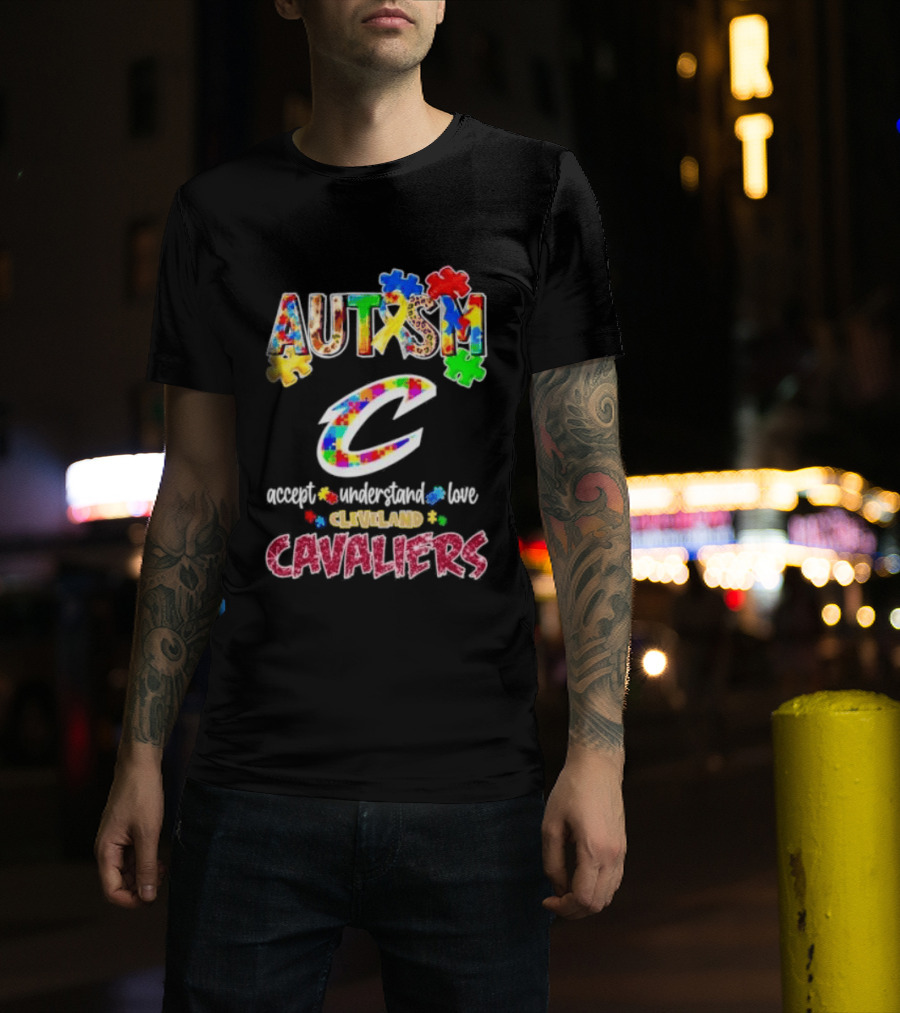 Autism Accept Understand Love Cleveland Cavaliers Puzzles T-Shirt