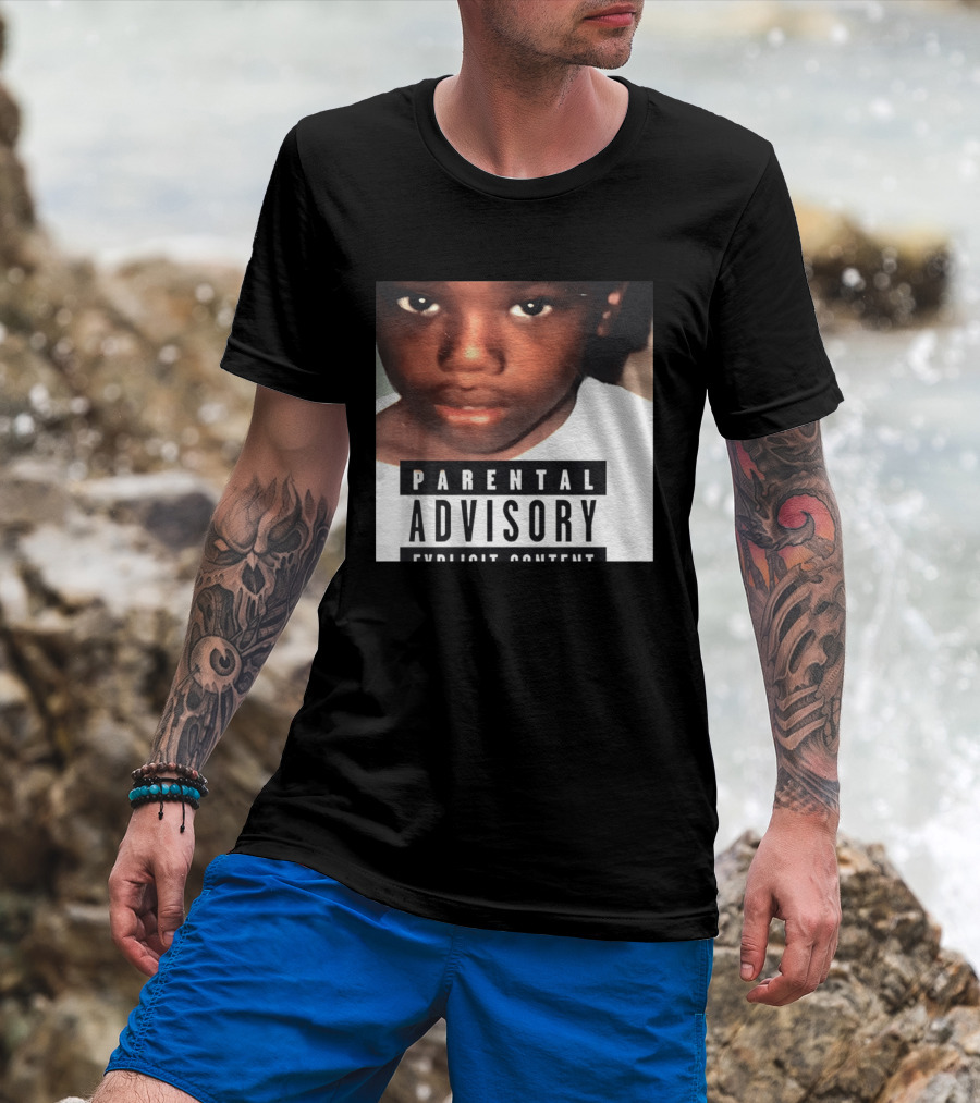 Parental Advisory Explicit Content Young Boy Image T-Shirt