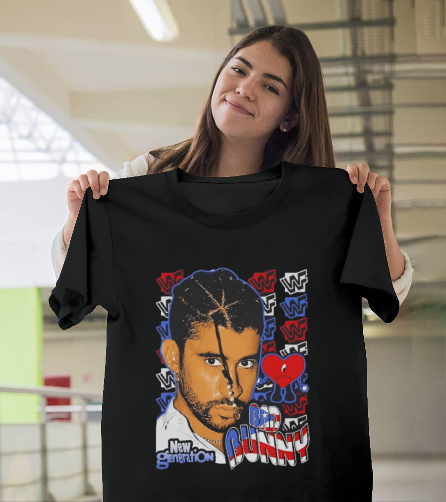 Bad Bunny New Generation WWF Heart T-Shirt
