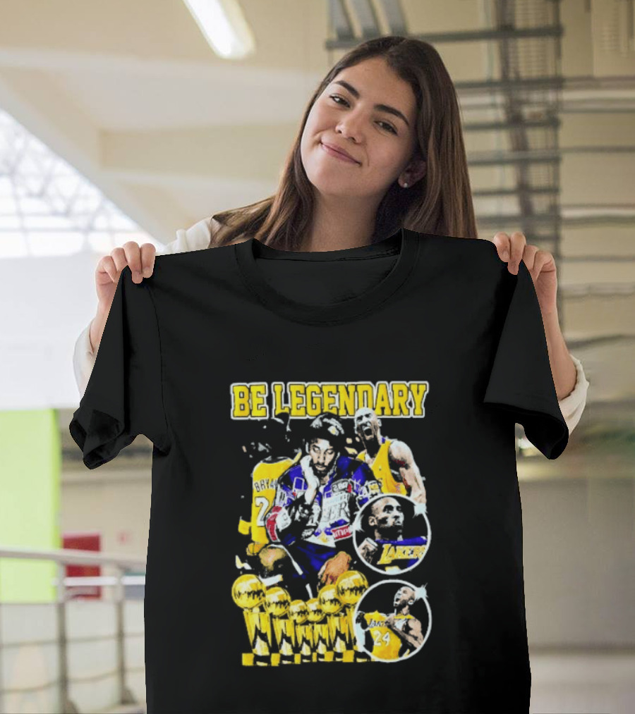 Be Legendary Kobe Bryant Los Angeles Lakers Basketball Trophies T-Shirt