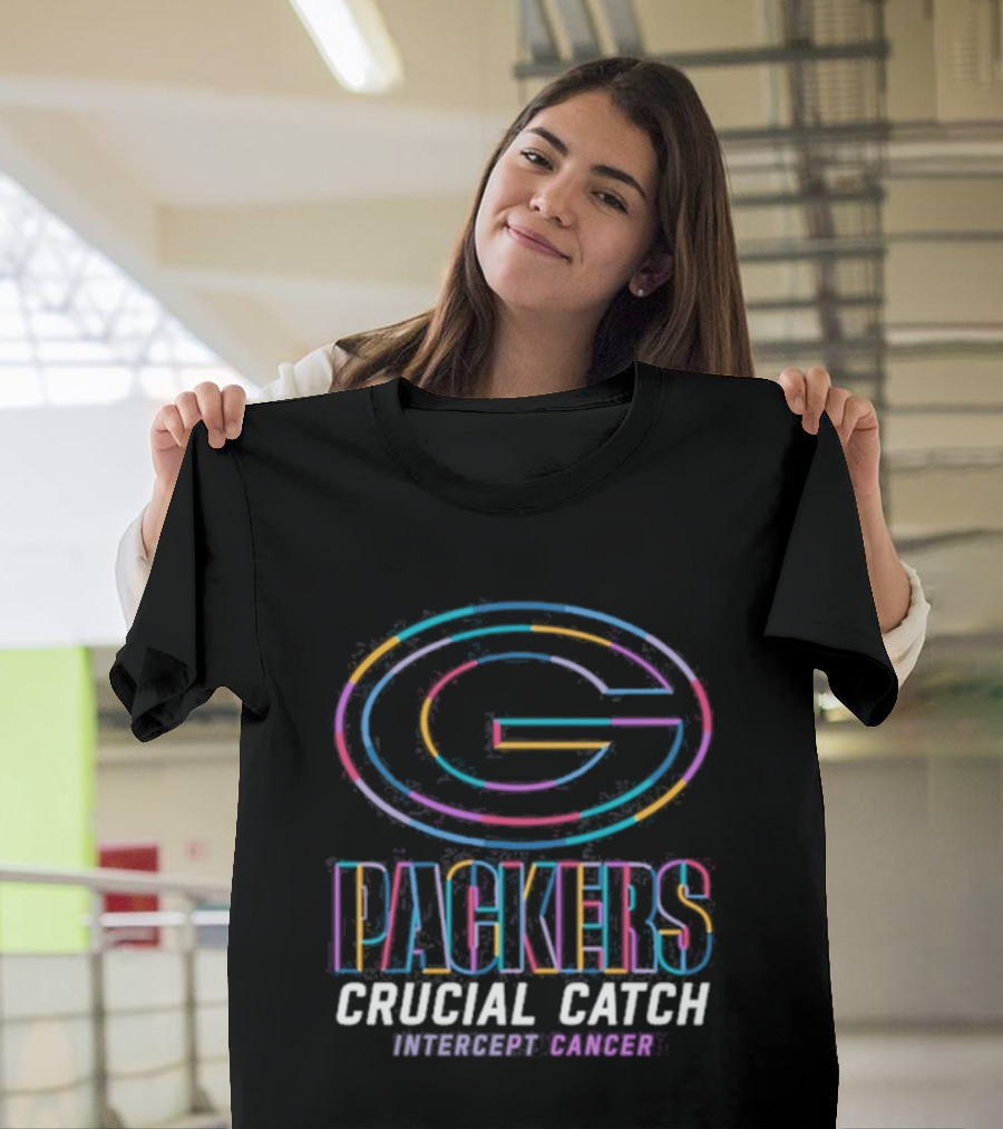 Green Bay Packers Crucial Catch Intercept Cancer Empowering Change T-Shirt
