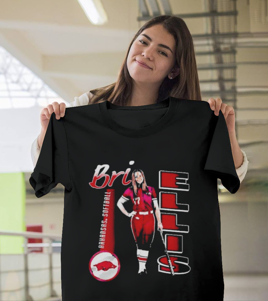 Bri Ellis Arkansas Razorbacks Softball Player Number 77 T-Shirt