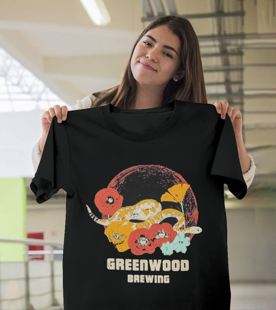 Greenwood Brewing Desert Snake With Colorful Flowers T-Shirt