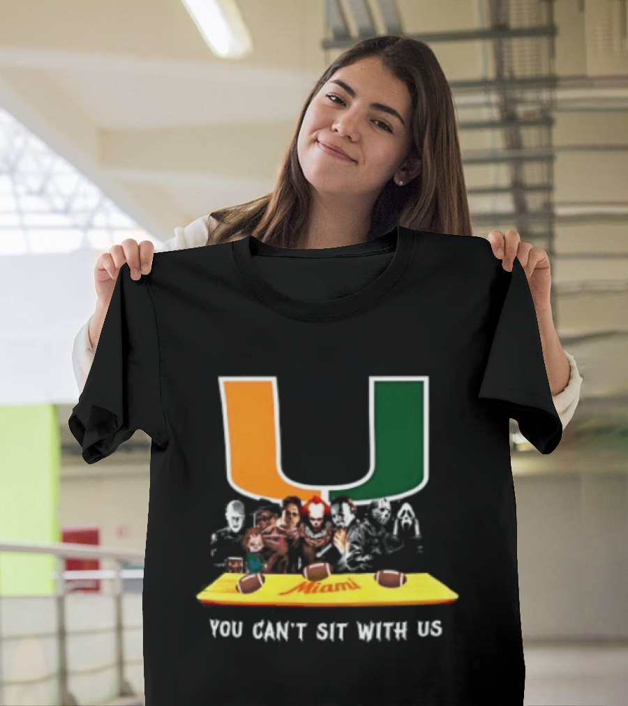 Horror Characters Miami Hurricanes You Can't Sit With Us Halloween 2025 T-Shirt