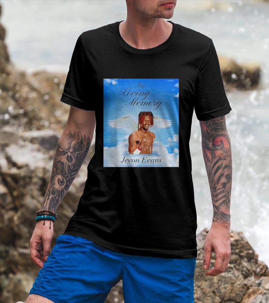 In Loving Memory Jevon Evans Angel Wings Clouds T-Shirt