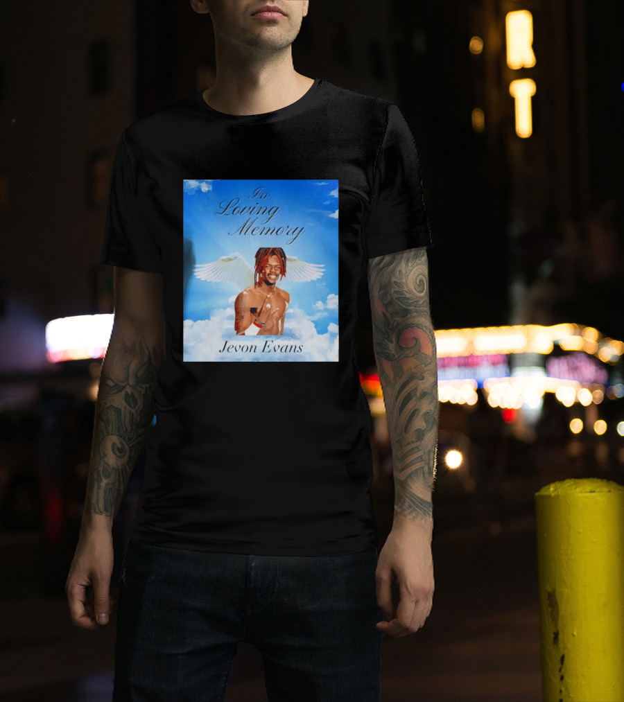 In Loving Memory Jevon Evans Angel Wings Clouds T-Shirt