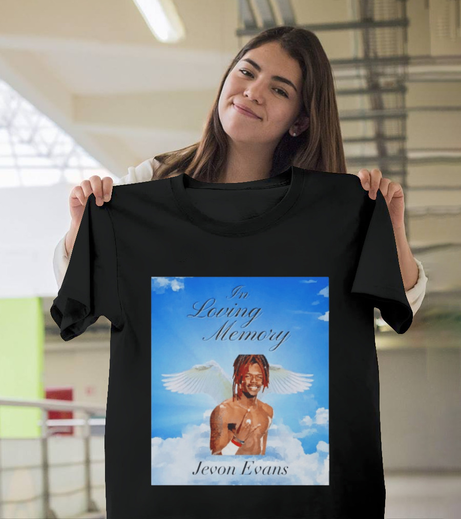 In Loving Memory Jevon Evans Angel Wings Clouds T-Shirt