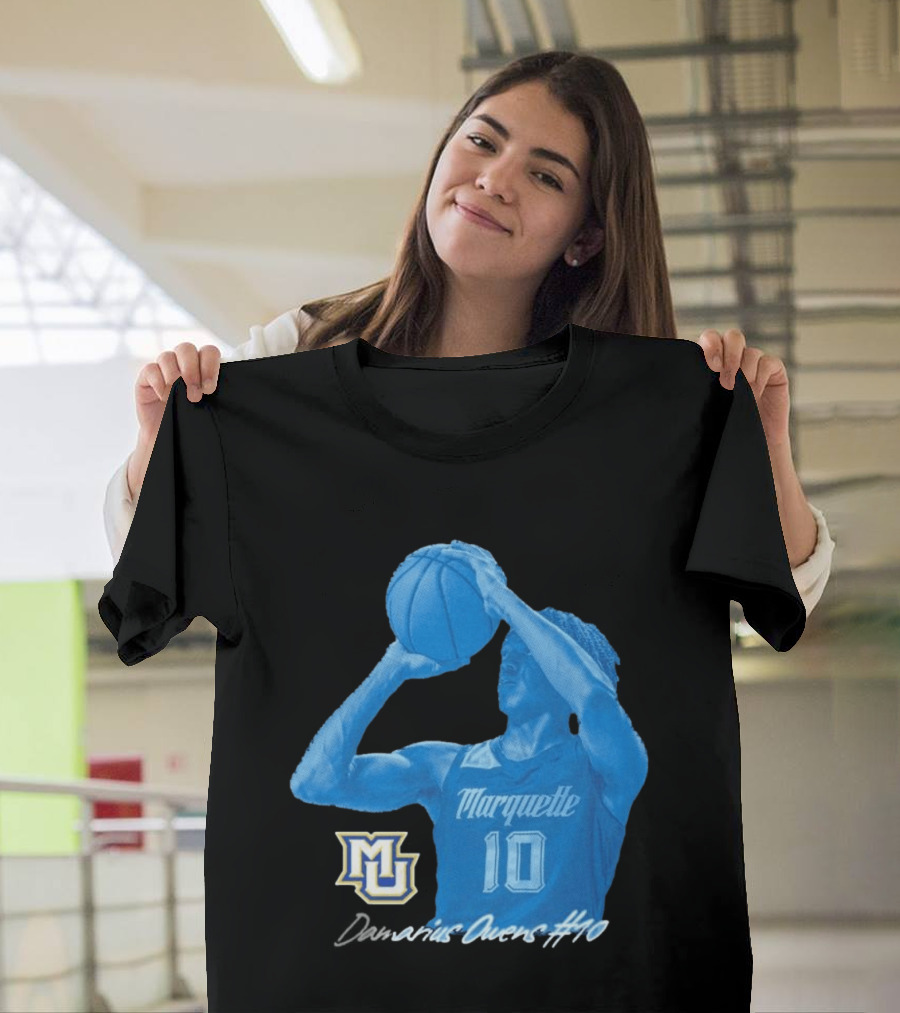 Marquette Golden Eagles MU Damarius Owens #10 Basketball T-Shirt