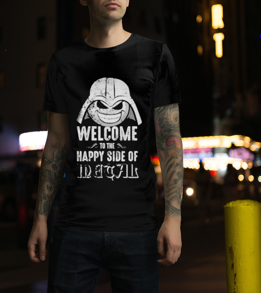 Welcome To The Happy Side Of Metal Darth Smiley T-Shirt
