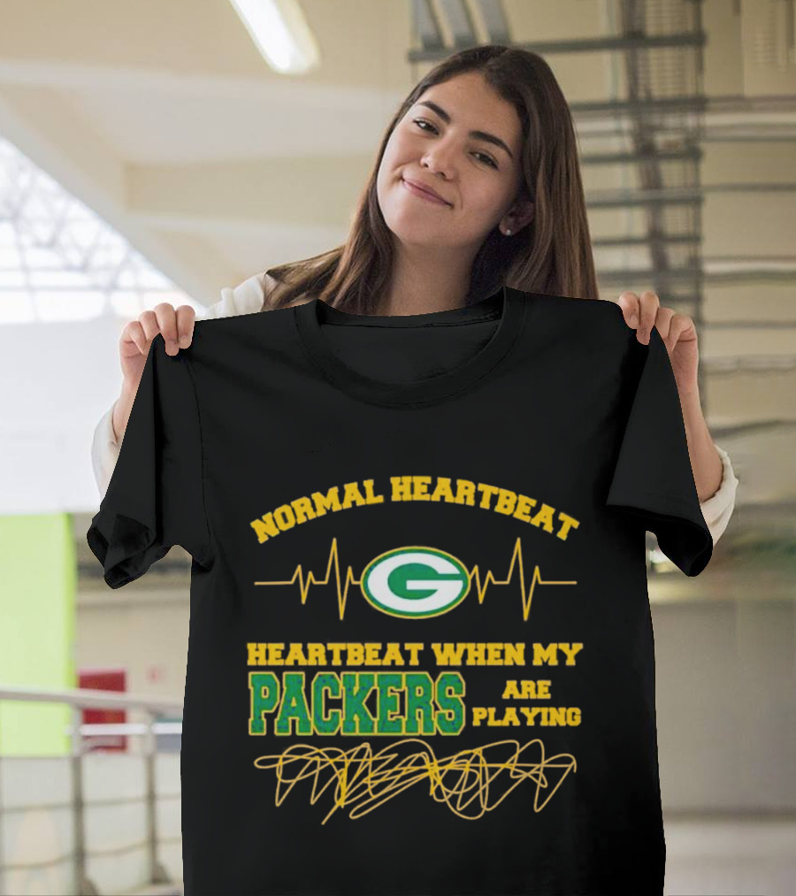 Normal Heartbeat Green Bay Packers Playing Fan Pulse T-Shirt
