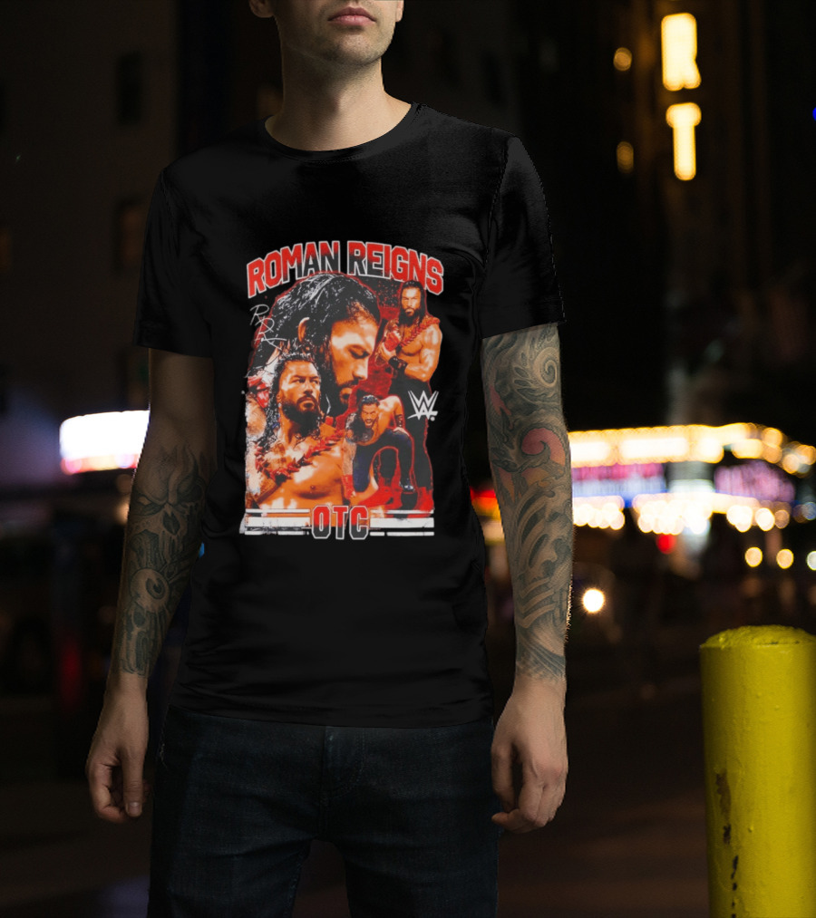 Roman Reigns WWE OTC Collage Wrestling Superstar WWE T-Shirt