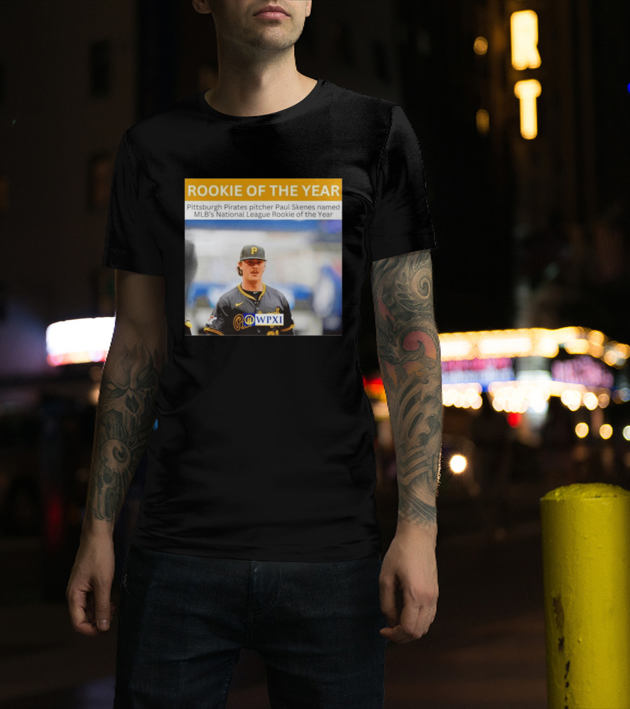 Rookie Of The Year Pittsburgh Pirates Pitcher Paul Skenes National League Award WPXI T-Shirt